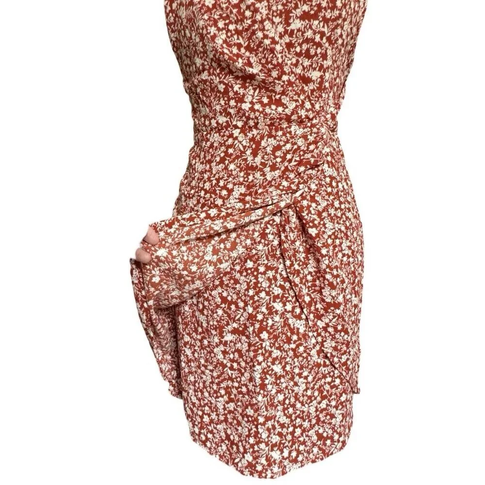 HYFVE HYFVE HYFVE Double Strap Floral Backless Dress Women's Medium‎ Rust NEW - Picture 10 of 16